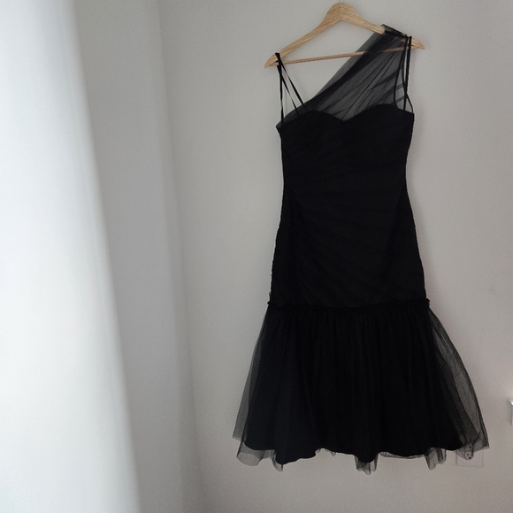 Max and Cleo One Shoulder Tulle Chiffon Mermaid Dress - Picture 1 of 5